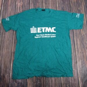 ETMC East Texas Medical Center Shirt Mens 2XL Green Healthcare Promo Tee